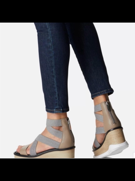 Sorel Shoes - Sorel Taupe and Gray Strappy Wedge Sandals